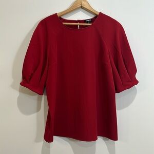 Express Short Sleeve Red Blouse Size Medium